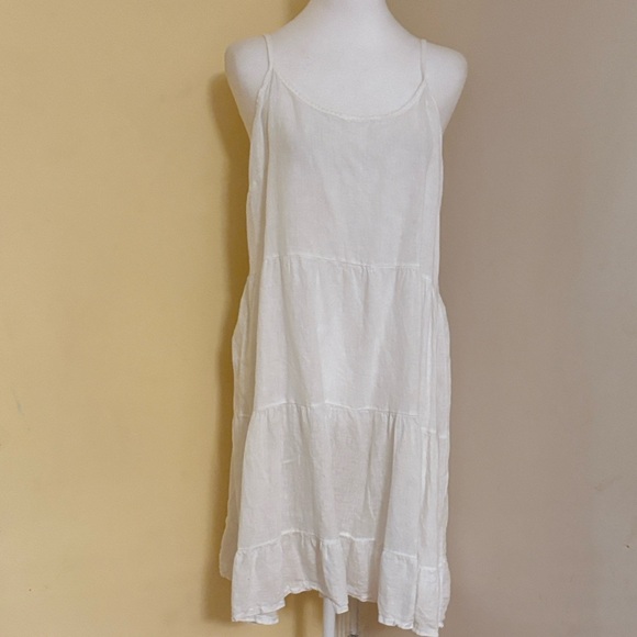 Valentina White Linen Dress 100% Cotton - Picture 1 of 7